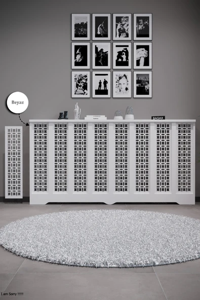 Petek Kaplama Modern Radyatör Kapatma Ünitesi Ön Panel MDF Tasarım İç ölçü 156 cm Dış Ölçü 160 cm ürün görseli 1