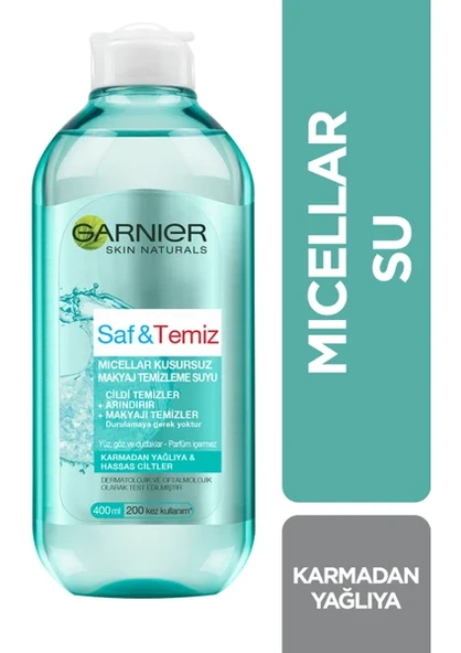 Garnier Micellar Saf & Temiz Kusursuz 400 ml Makyaj Temizleme Suyu ürün görseli 1