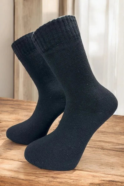 4 Çift Erkek Kalın Kışlık Lambswool Yün Soket Çorap - Resim 2