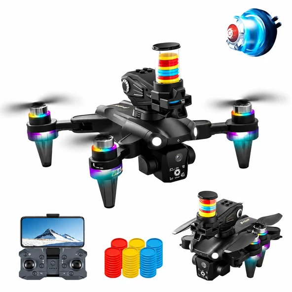 Katlanabilir Kameralı Drone, WiFi FPV Canlı Görüntü, Fırçasız Motor, Akıllı Sensör, Kumandalı RC Drone, Frisbee Atış Özellikli ürün görseli 1