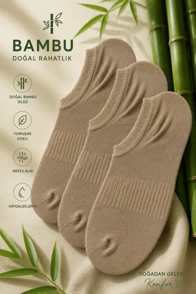 3 Çift Burun Dikişsiz Yumuşacık Premium Erkek Sneaker Patik Çorap ürün görseli 1