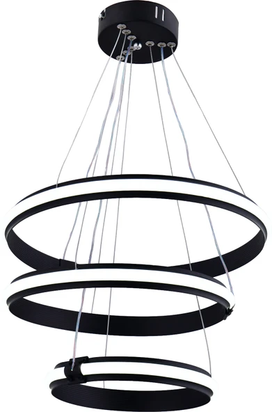 ARTEMIS MODERN SİYAH LED SARKIT AVİZE,3 RENK YANABİLEN MODERN AVİZE,SALON LED AVİZE ürün görseli 1