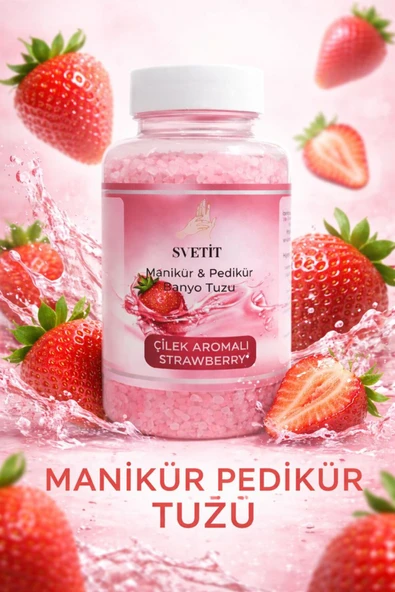 Sibelon Çilek Aromalı Manikür Pedikür Tuzu – Profesyonel Banyo Tuzu – Yumuşatıcı & Rahatlatıcı Bakım ürün görseli 1