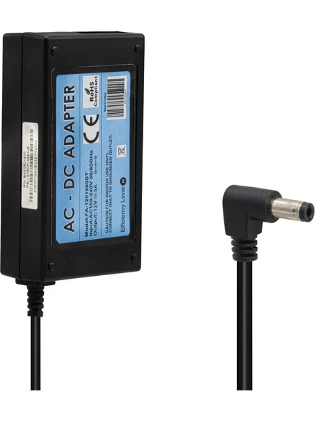 Oem FA-1201600ST 12 Volt - 5 Amper 5.5*2.5 Uçlu Plastik Kasa Masaüstü Adaptör ürün görseli 1