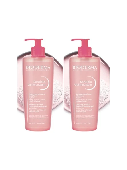 Bioderma Sensibio Foaming Gel Yüz Temizleme Jeli 500 ml 2 ADET ürün görseli 1