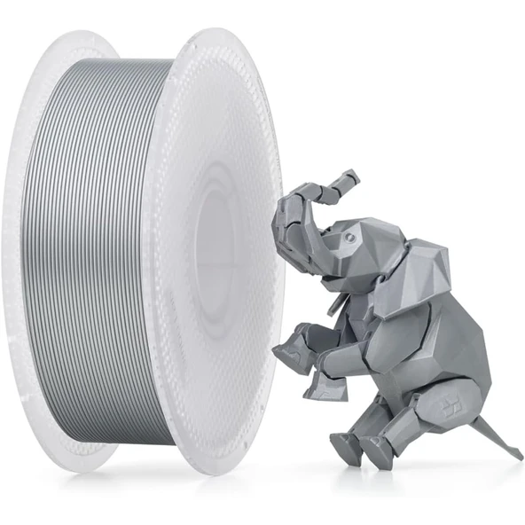 Bambu Lab Pla Basic Gümüş Filament Makaralı 1.75mm 1kg ürün görseli 1