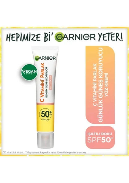 Garnier C Vitamini Işıltılı Doku 40 ml 50 Faktör Renkli Güneş Kremi ürün görseli 1