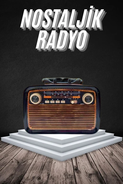 Eskitme Nostalji Tasarımlı Bluetoothlu Nostalji Radyo Ahşap Nostaljik Görünümlü ürün görseli 1