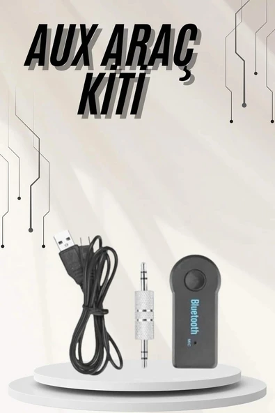 Yeni Nesil Bluetooth Aux Araç Kiti Siyah TV Tablet Telefon Araç Araba ürün görseli 1