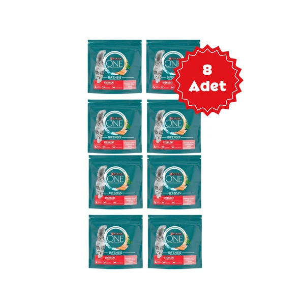 Purina One Somon & Buğday Kısırlaştırılmış Kedi Maması 750gr x 8 Adet ürün görseli 1