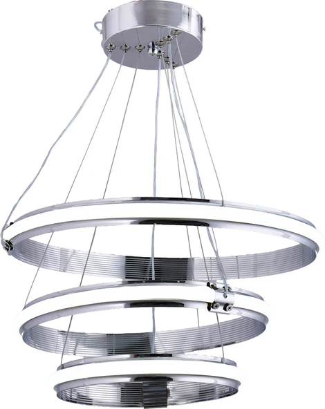 ARTEMIS MODERN KROM LED SARKIT AVİZE,3 RENK YANABİLEN MODERN AVİZE,SALON LED AVİZE ürün görseli 1