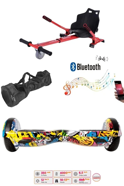 Citymate Elektrikli Kaykay Hoverboard Akıllı Denge 6.5 Inch + HoverKart + Çanta EXTREM PAKET D01 ürün görseli 1