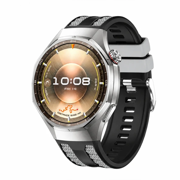 Huawei Watch GT 6 Pro 46mm Uyumlu 22mm Outdoor Tasarım Spor Silikon Kordon  Siyah ürün görseli 1
