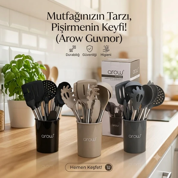 AROW GUVNOR SİLİKON PİŞİRME Gereçleri Seti 14+1 ürün görseli 1