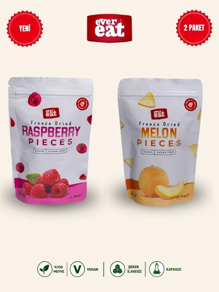 Evereat Frambuaz-Kavun Freeze Dry Meyve Cipsi 2'li Paket Doğal Sağlıklı Atıştırmalık ürün görseli 1