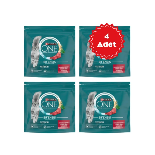Purina One Sığır Etli Yetişkin Kedi Maması 750gr x 4 Adet ürün görseli 1