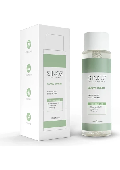 Sinoz Glow Tonic %5 Glycolic Acid Işıltı Verici Canlandırıcı 200 ml Tonik ürün görseli 1