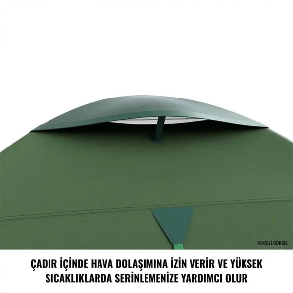 HUSKY Boyard Plus 4 Kişilik Çadır (Yeşil) - Resim 11