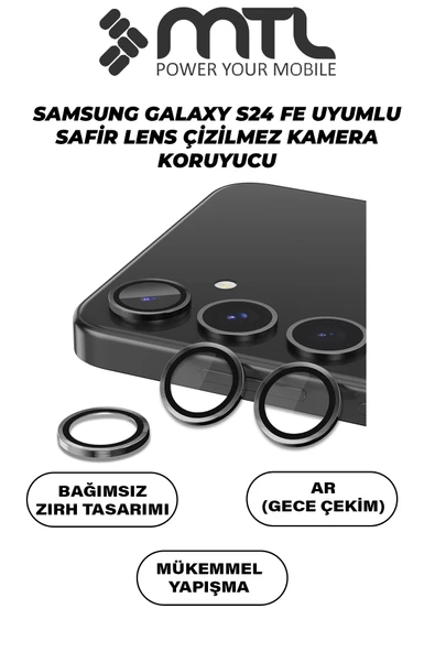 Samsung S24 FE Uyumlu Safir Lens Çizilmez Dayanıklı Kamera Koruyucu ürün görseli 1