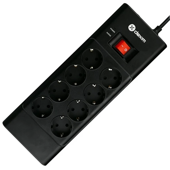 Dexim SP08DG 8 Port Akım Koruyucu Anahtarlı Priz ürün görseli 1