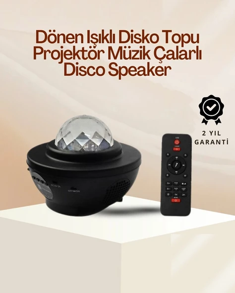 Yıldız & Okyanus Dalga Projektörü – Bluetooth / USB Hoparlörlü ürün görseli 1