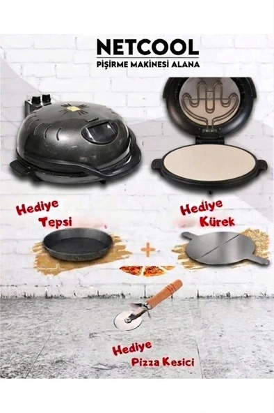 Ekmek Pişirme Makinesi (Kesici - Kürek - Tepsi Hediyeli - TAŞ FIRIN TABANLI) ürün görseli 1