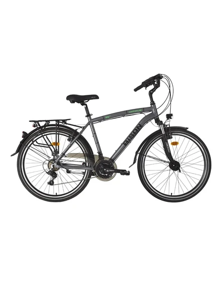 BİSAN COMFORTLİNE ERKEK ŞEHİR BİSİKLETİ 48CM V 26 JANT 21 VİTES METALİK GRİ YEŞİL ürün görseli 1