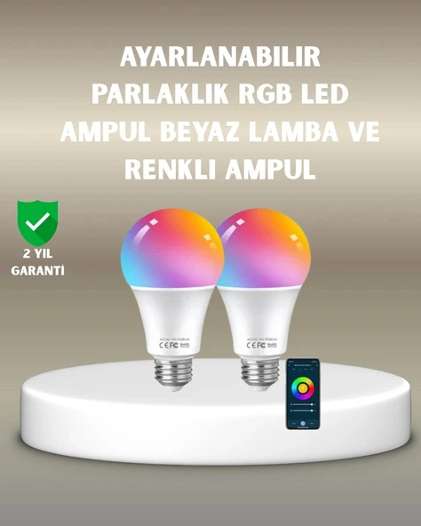 RGBW Teknolojili Akıllı LED Ampul, Zamanlayıcılı ürün görseli 1