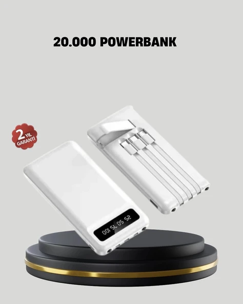 20.000 mAh 4 Çıkışlı LED Göstergeli Hızlı Şarj Powerbank ürün görseli 1