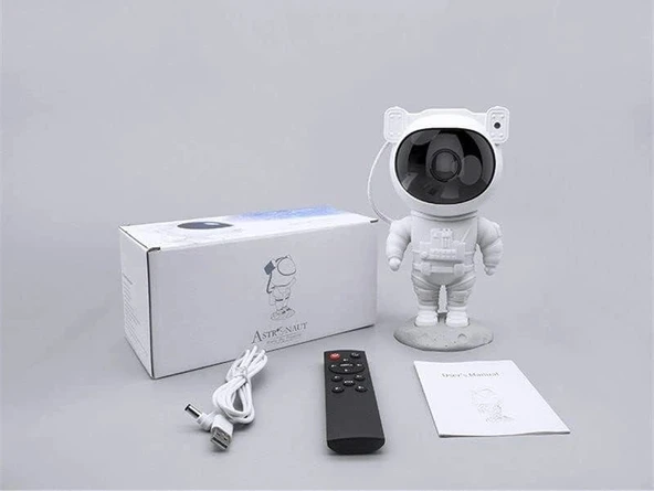Çocuklara Özel Projeksiyon Astronot Lamba Speaker Sevimli - Resim 2