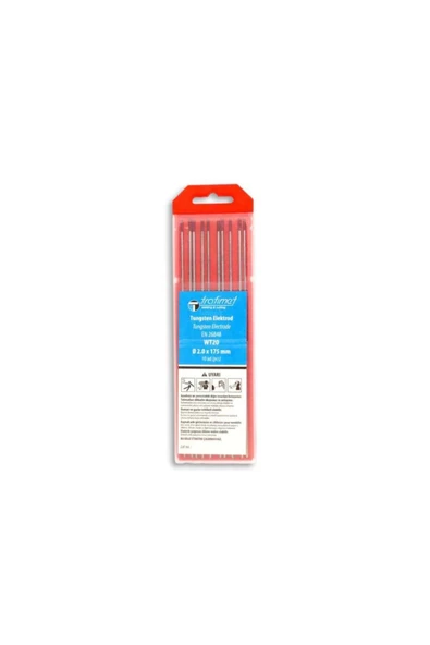 Trafimet WT20 Kırmızı Toryumlu Tungsten Elektrot 10'lu Paket 2,4mm ürün görseli 1