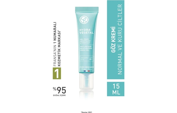 Normal-Kuru Cilt,Aloe Vera&Escin,Jel Dokulu Göz Kremi-Hydra Vegetal Bitkisel Nemlendirici Bakım-15ml ürün görseli 1