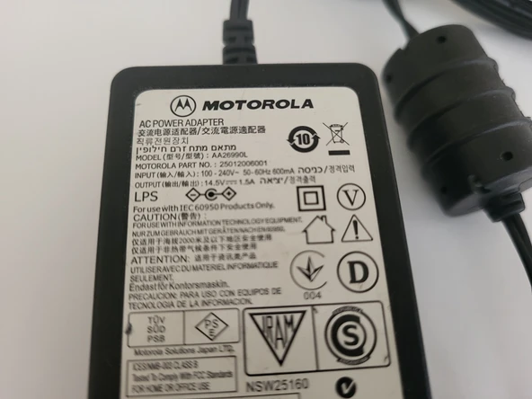 Motorola 14.5V 1.5A 21W AC Adapter AA26990L 5.5x2.5mm 2 el sorunsuz ürün görseli 1