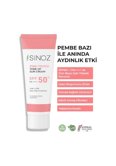 Sinoz Pink Touch Ton Eşitleyici 50 ml 50 Faktör Pembe Güneş Kremi ürün görseli 1