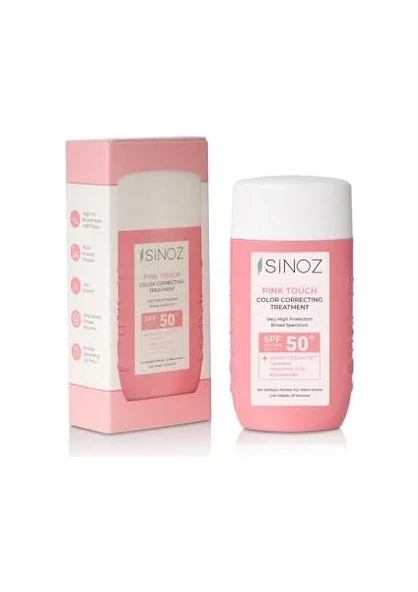 Sinoz Pink Touch Ton Eşitleyici Likit 50 ml 50 Faktör Pembe Güneş Kremi ürün görseli 1