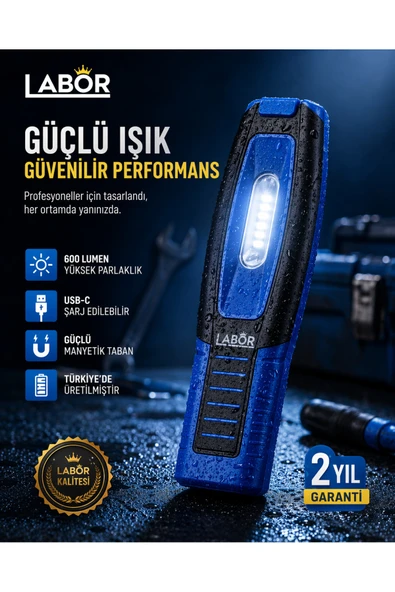 LABOR 600 Lümen Şarjlı Mıknatıslı El feneri ürün görseli 1