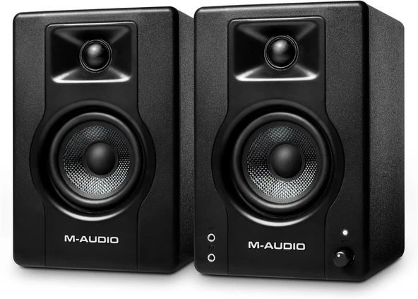 M-AUDIO BX3 - 3.5" Stüdyo Monitörleri, HD PC Hoparlörleri, Müzik Prodüksiyon Yazılımı ile Kayıt ve Multimedya için, 120W, Çift Outlet ürün görseli 1