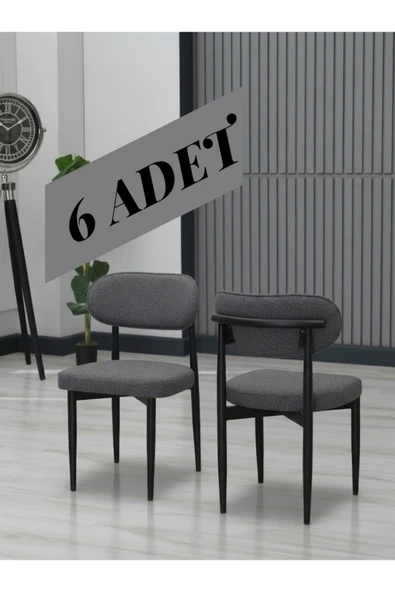 POLO SANDALYE SİYAH AYAK 6 ADET ürün görseli 1