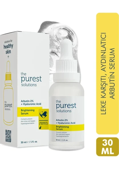 The Purest Solutions Arbutin 2% + Hyaluronic Acid Leke Giderici Aydınlatıcı Yüz Serumu 30 ml ürün görseli 1