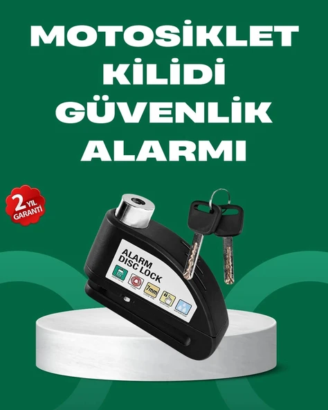 Motosiklet Scooter Bisiklet Tekerlek Disk Kilidi Alarmlı Güvenlik ürün görseli 1