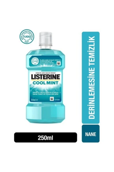 LİSTERİNE COOL MİNT NANE AROMALI AĞIZ ÇALKALAMA SUYU 250 ML ürün görseli 1