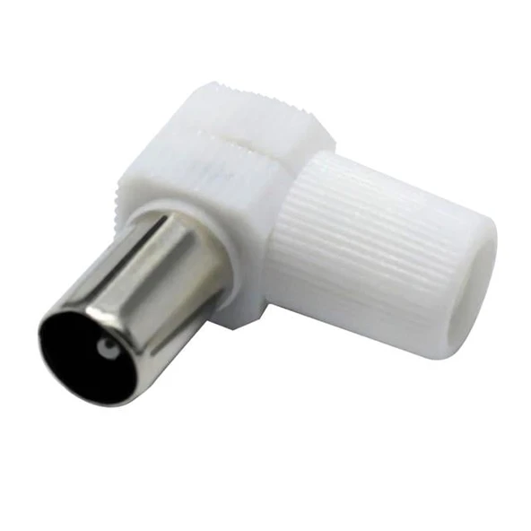 Powermaster PM-474 Beyaz 60 Ohm L Tip Erkek TV Anten Fişi ürün görseli 1