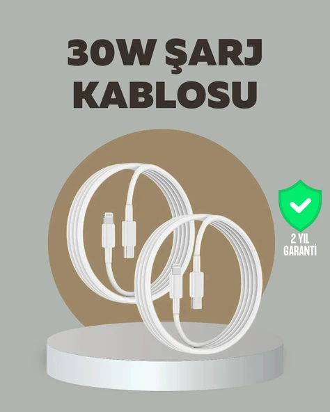iPhone iPad Airpods Uyumlu 30W Type-C to Lightning Kablo ürün görseli 1