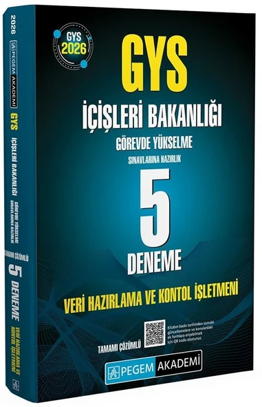 Pegem 2026 GYS İçişleri Bakanlığı Veri Hazırlama ve Kontrol İşletmeni 5 Deneme Çözümlü Görevde Yükselme Pegem Akademi Yayınları ürün görseli 1