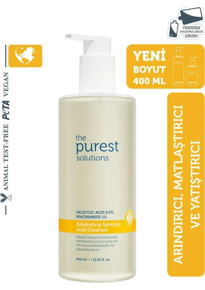 The Purest Solutions Exfoliating Salisilik Asit 400 ml Yüz Temizleme Jeli ürün görseli 1