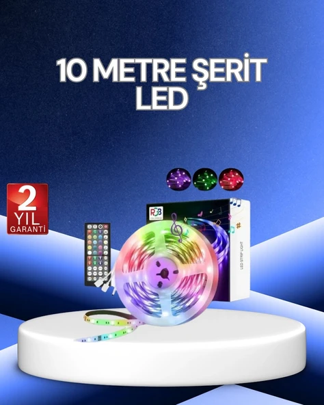 10 Metre Smart Şerit Led Bluetooth Telefon Kontrollü USB Enerjili ürün görseli 1