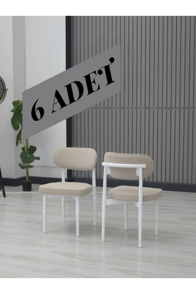 POLO SANDALYE BEYAZ AYAK 6 ADET ürün görseli 1