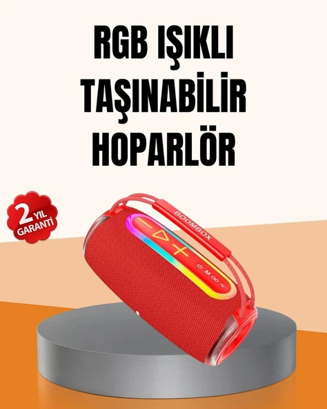 IPX6 Su Geçirmez RGB LED Işıklı Taşınabilir Bluetooth Hoparlör 2400 mAh ürün görseli 1