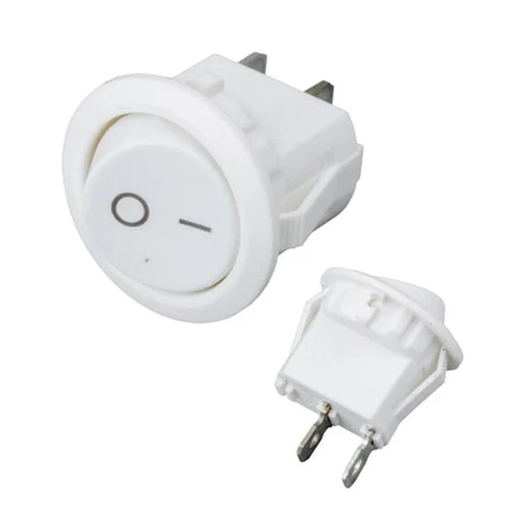 Mini Yuvarlak Işıksız ON-OFF Beyaz Anahtar IC-134E ürün görseli 1