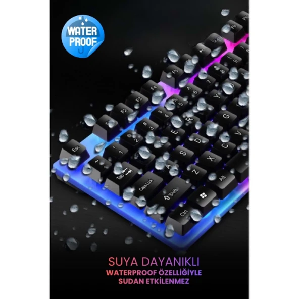 Kablolu Işıklı Standart Türkçe Q Klavye Mouse Seti - Resim 5